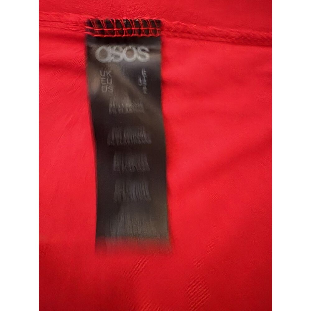 ASOS Red Off Shoulder Skater Mini Dress 3/4 Sleeve Flare